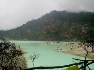 Kawah Putih is located in Ciwidey. My friend told me that Kawah Putih can have different color in their lake. The weather was so cold. It's so beautiful lake that I've ever seen 